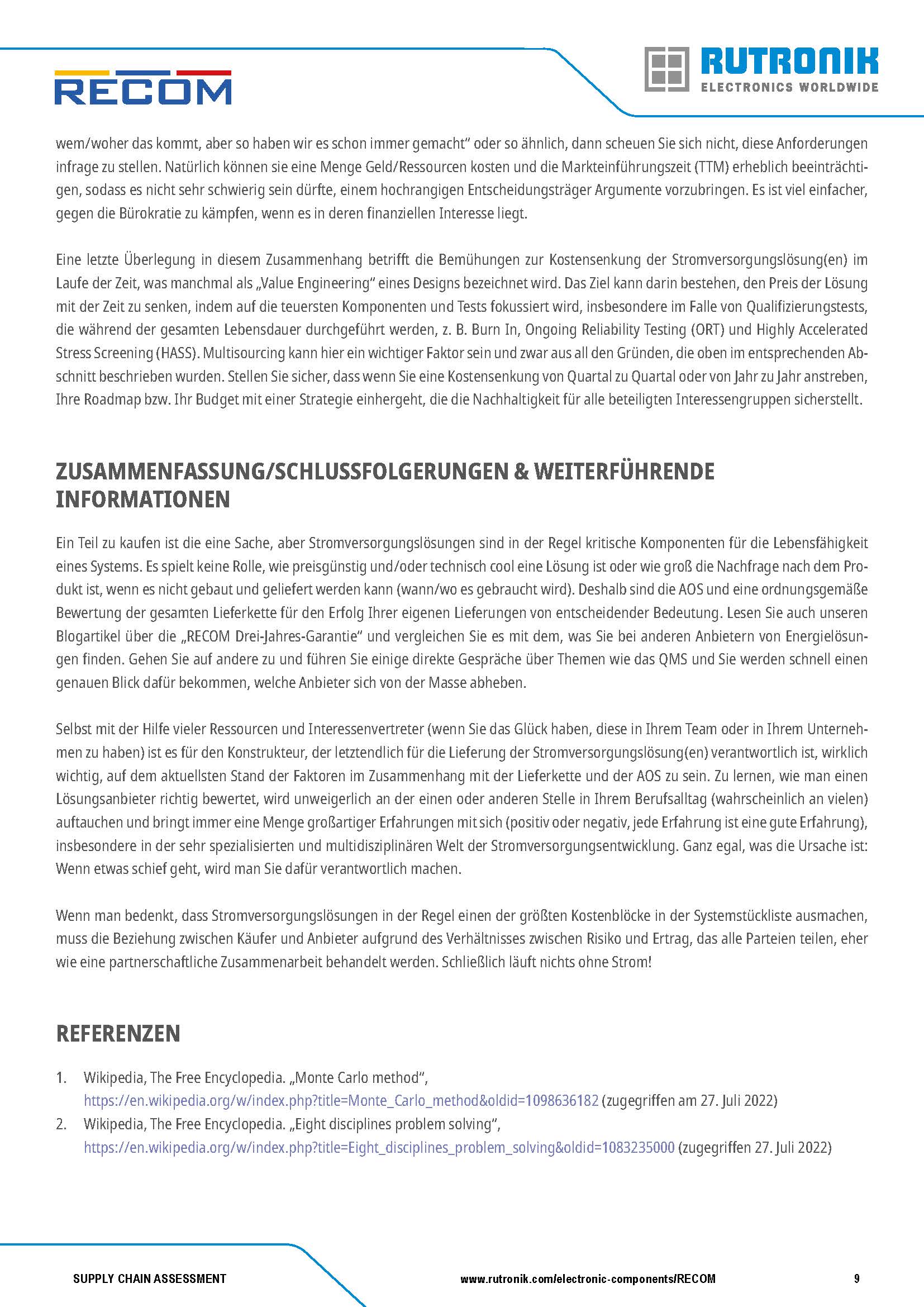 Recom Supply Chain Assessment