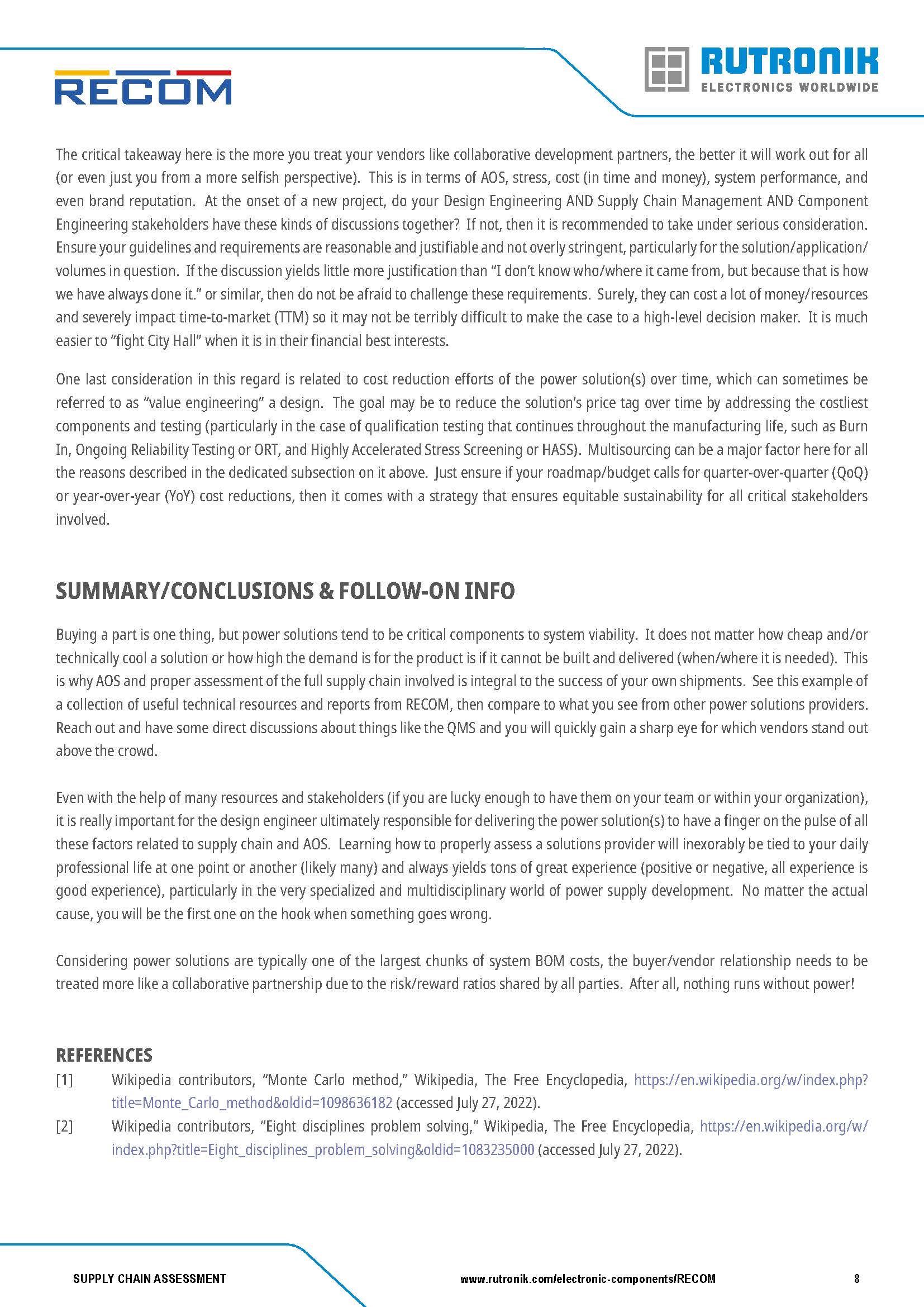 Recom Supply Chain Assessment