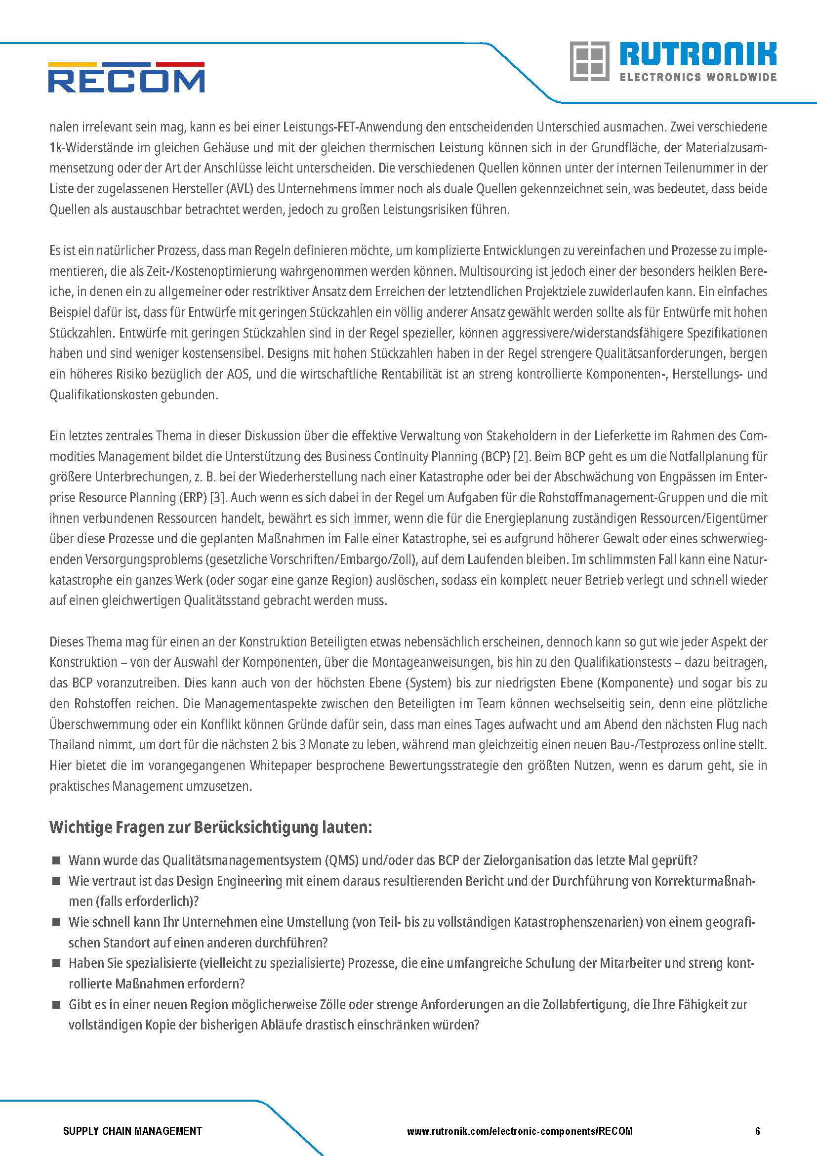 White Paper on Supply Chain Management