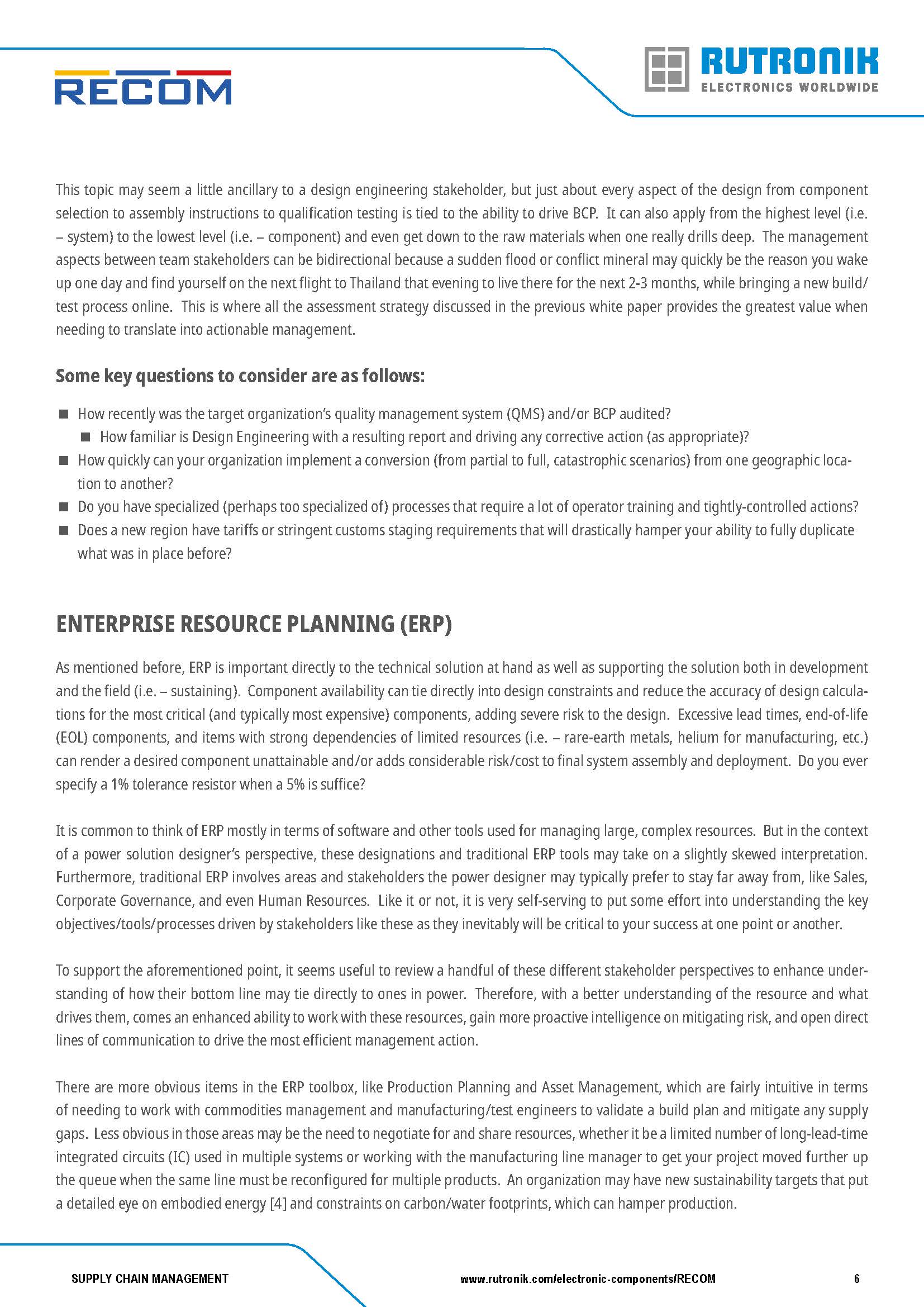 Recom Supply Chain Management
