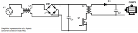 Simplifield representation of a flyback converter switched-mode PSU