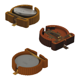 Der 12 mm „Vibra-Fit“ Knopfzellenhalter speziell für alle CR1220-Lithium-Knopfzellen.
