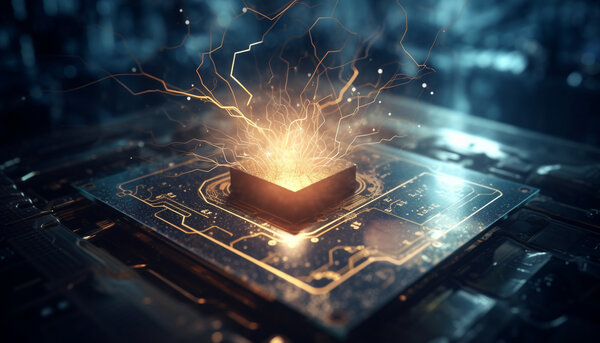 leuchtender Computer chip