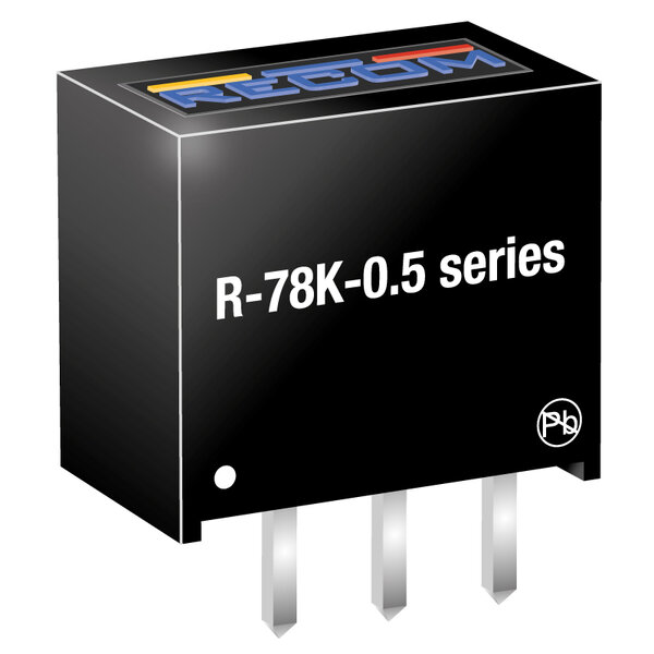 Geringere Verlustleistung durch Pin-to-Pin-Ersatz für LDOs: Schaltregler R-78K-0.5 von RECOM im Portfolio bei Rutronik
