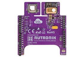 Auf dem Rutronik Adapter Board – RAB2 für CO2-Sensorik befinden sich hochmoderne Sensoren von Infineon und Sensirion.