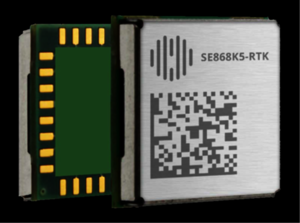 Figure 3: The SE868K5-RTK module has a compact design with integrated RTK technology for centimeter-level position accuracy via dual-frequency reception (L1/E1 and L5/E5). It is therefore ideal for applications that combine drones and farming. (Source: Telit Cinterion)