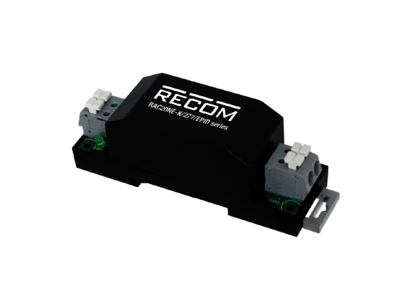 Reliable performance, flexible mounting:  AC / DC power supplies RAC20NE-K/277/EPID from RECOM – new at Rutronik