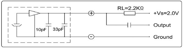Figure 2: Amplifier circuit of an electret condenser microphone