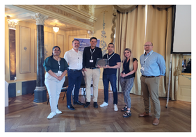 The two companies have more in common than a successful supplier-distributor partnership.  From left to right: Vidya Sriram (Rutronik), Damien Smej (Rutronik), Manuel Gauß (Rutronik), Iliès Berrouiguet (Rutronik), Victoria Spauszus (Sensirion), Davin Moorman (Rutronik)