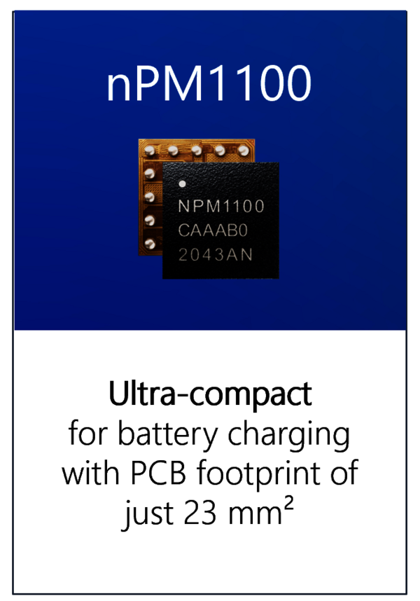 Ultra-compact for battery charging with PCB footprint of just 23 mm²
