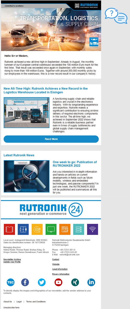 Beispiel Newsletter Rutronik