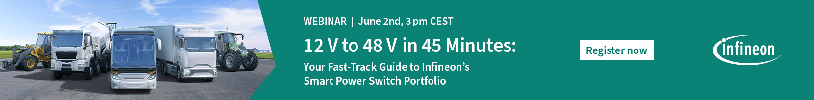 This webinar walks you through Infineon's smart power switch portfolio for automotive body electronics, 24/48 V transportation, and industrial control. 
